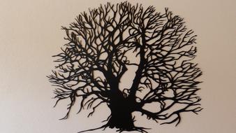 Beautiful, black drawing of the tree, with the branches, clipart