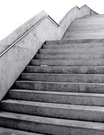 Black and white photo of the stairs in Hamburg, Germany