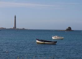 Sea boats and Lighthouse