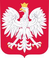 red coat of arms with white eagle, poland