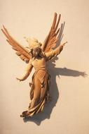 Wood Carved Angel, figurine on wall