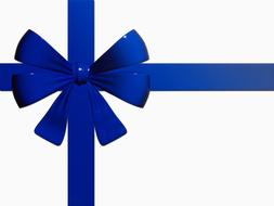 blue ribbon for gift box, drawing