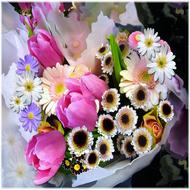 Beautiful bouquet of the colorful flowers