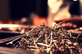 pile of Metal Nails at blur background