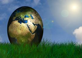 earth globe egg meadow banner