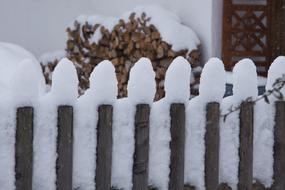 Winter Snow on fence in New Zealand