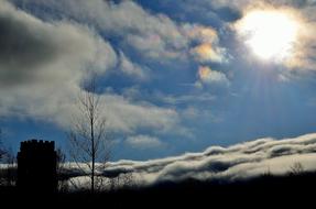 morning sun in the clouds