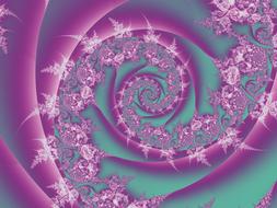 Beautiful, purple, green and white swirl pattern with the ornament