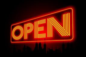 open neon note light