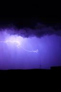 Thunderstorm, Lightening beneath dark clouds