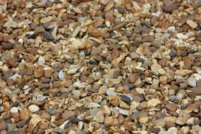 Close-up of the colorful gravel stones, on the ground