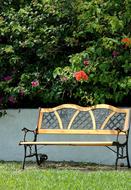 Bench beneath blooming Bougainvillea