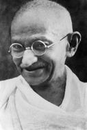 Pacifist Mahatma Gandhi black and white