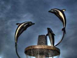 Turkey Dolphins Sculpture fountain