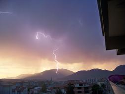 Lightning on sky landscape