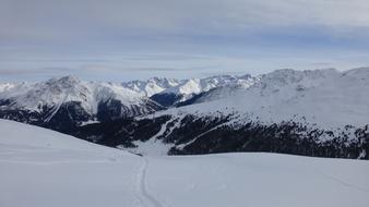 snow-capped mountain peaks in south tyrol