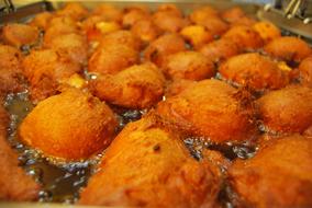 deep-fried donuts close-up