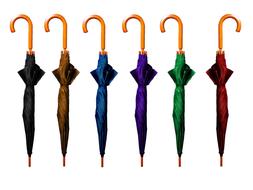 umbrellas of different colors on a white background