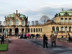 people rest near Zwinger palace, germany, Dresden