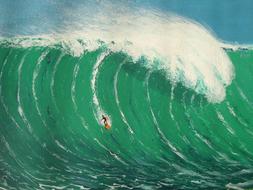 high wave surfer in hawaii
