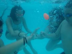 children playing Underwater
