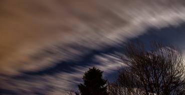 Long Exposure Clouds Night in a blurred background
