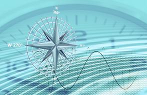 compass direction clock wave