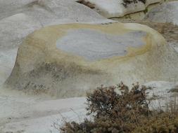Rock Cliff White and dry grass, tufa
