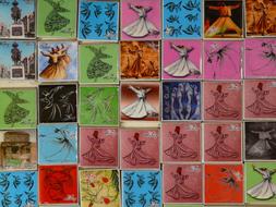 Beautiful and colorful souvenirs, with the dervishes, in Turkey