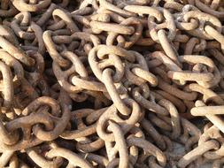rusty chains close up
