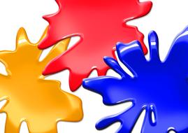 colorful splash yellow red blue