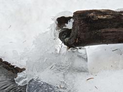 frozen Fountain Water at Winter