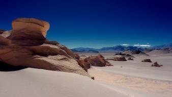 Beautiful desert with rocks on Andes, near the mountains