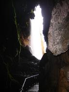 Light in the cave of the Grotto