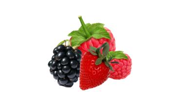 Beautiful and colorful, strawberry, blackberry and raspberries, at white background, clipart