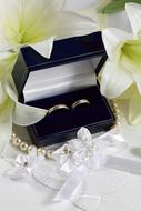 wedding rings in a black box