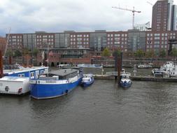 boats in Harbor at city, germany, Hamburg