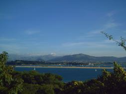 panoramic view of the bay in cantabria on a sunny day