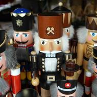 Colorful Christmas Nutcracker figures with hats