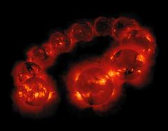 Abstract Solar Cycle Bright on black background