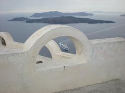 view from santorini island to the sea