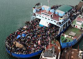 People on Haiti ferries