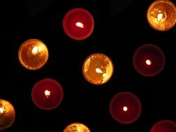 Tea Lights Red Yellow Christmas