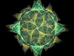 fractal green artistic ornament