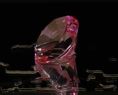 Pink Diamond, Round Cut Gem, macro
