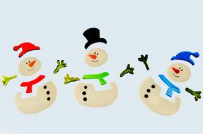 colorful Snowmen Decorations