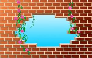 hole in red Brick Wall Design