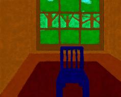 blue chair in the interior as an illustration