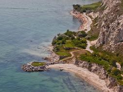 Beautiful Thracian Cliffs at the golf in Bulgaria, with colorful plants