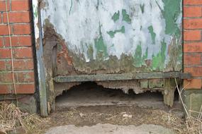 old broken door close up